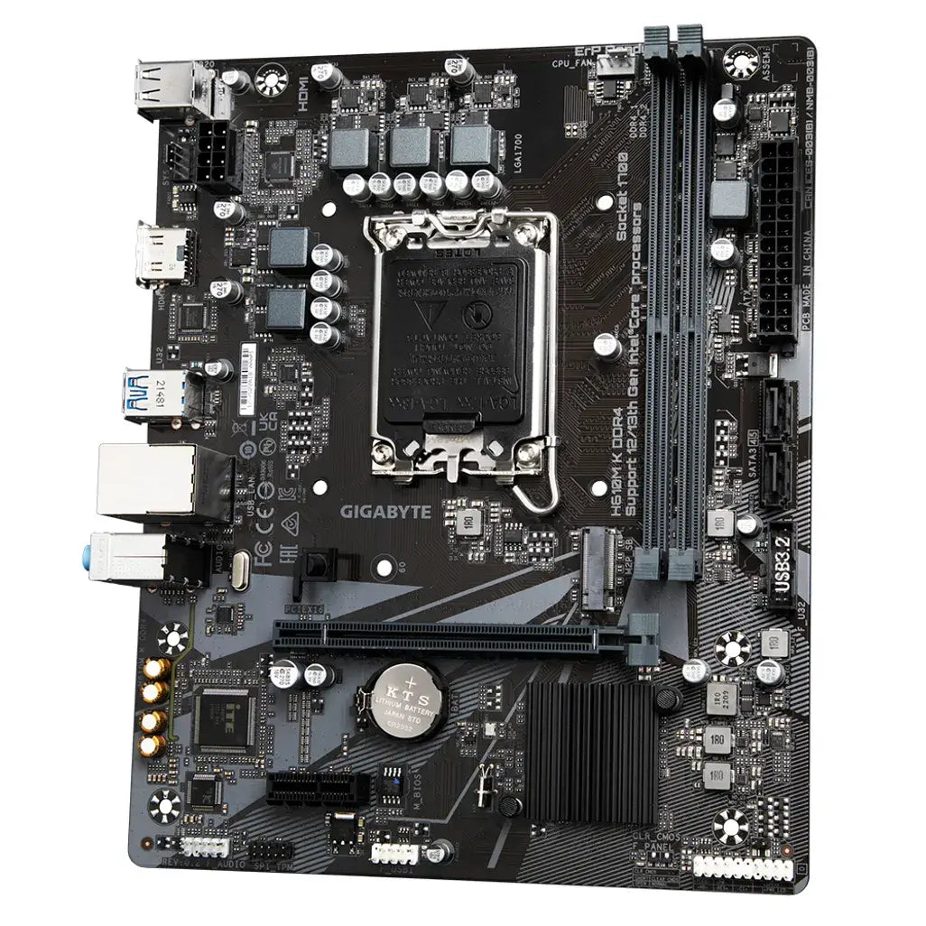 Gigabyte H610M K DDR4 Motherboard - PCIe 4.0* Design, Gen3 x4 M.2, GbE LAN, Anti-Sulfur Resistor, Smart Fan 6 Supports Intel® Core™ 14th/ 13th /12th processors R 1499.00Gigabyte