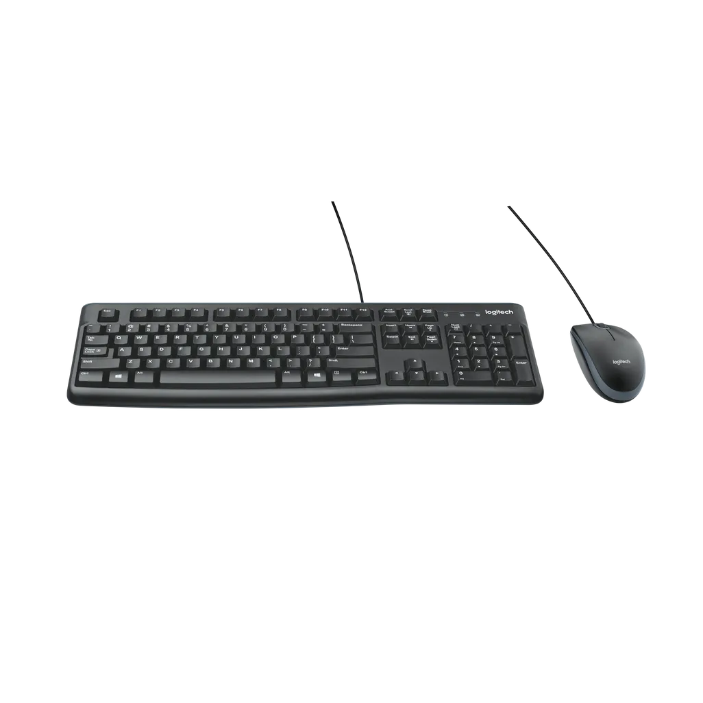 Logitech Desktop MK120, Full-size (100%), Wired, USB, QWERTY, Black, Mouse includedDiscover reliable simplicity with the Logitech MK120 Combo. Easy plug-and-play design with full-size keyboard and mouse via USB. Perfect for any setup.R 249.00Logitech