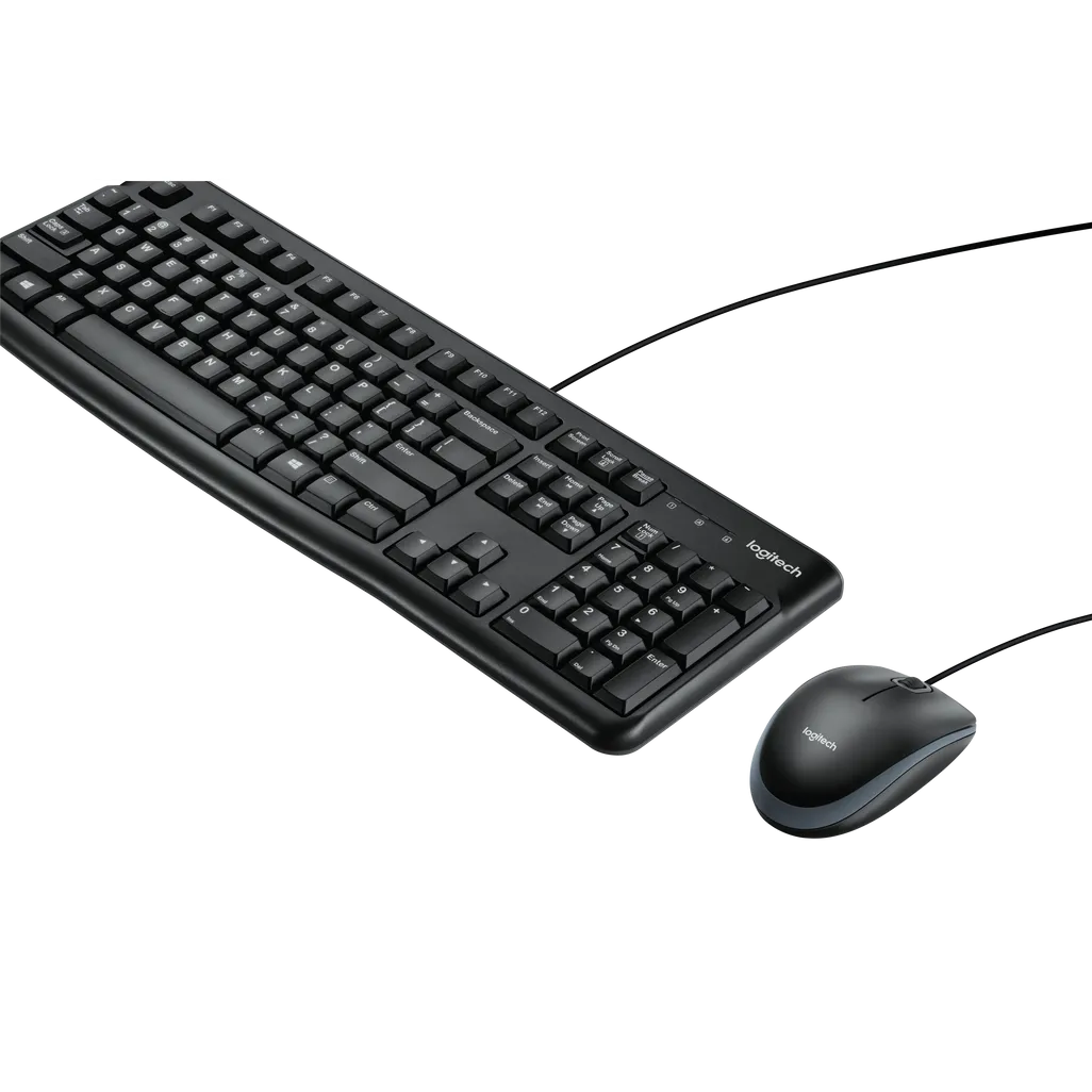 Logitech Desktop MK120, Full-size (100%), Wired, USB, QWERTY, Black, Mouse includedDiscover reliable simplicity with the Logitech MK120 Combo. Easy plug-and-play design with full-size keyboard and mouse via USB. Perfect for any setup.R 249.00Logitech