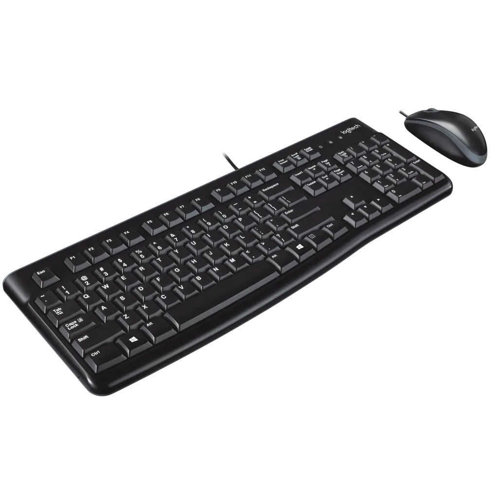 Logitech Desktop MK120, Full-size (100%), Wired, USB, QWERTY, Black, Mouse includedDiscover reliable simplicity with the Logitech MK120 Combo. Easy plug-and-play design with full-size keyboard and mouse via USB. Perfect for any setup.R 249.00Logitech