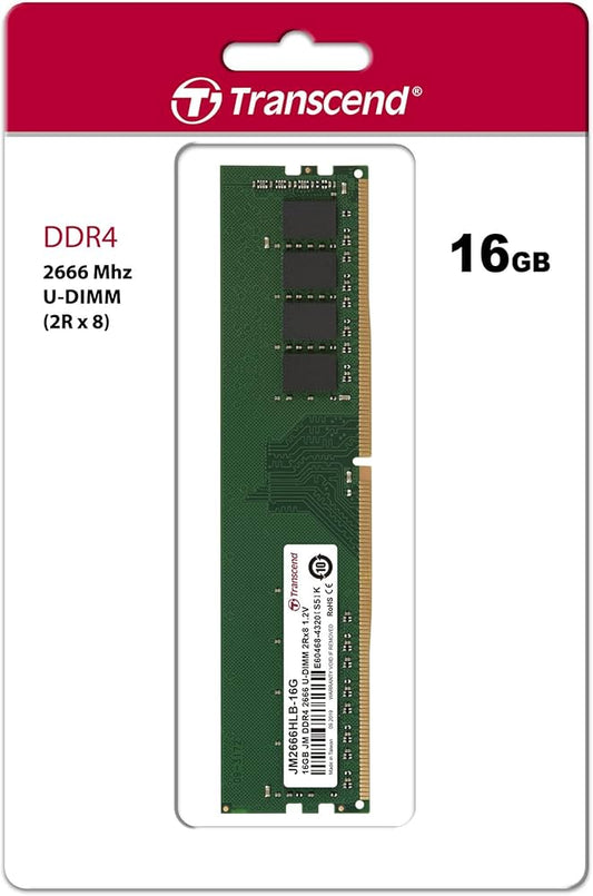 Transcend JetRam 16GB DDR4-2666 MHz 288-pin DIMMUpgrade your PC with Transcend JetRam 16GB DDR4-2666 memory. High compatibility and reliability at an attractive price. Ideal for seamless data transmission.R 709.00Transcend