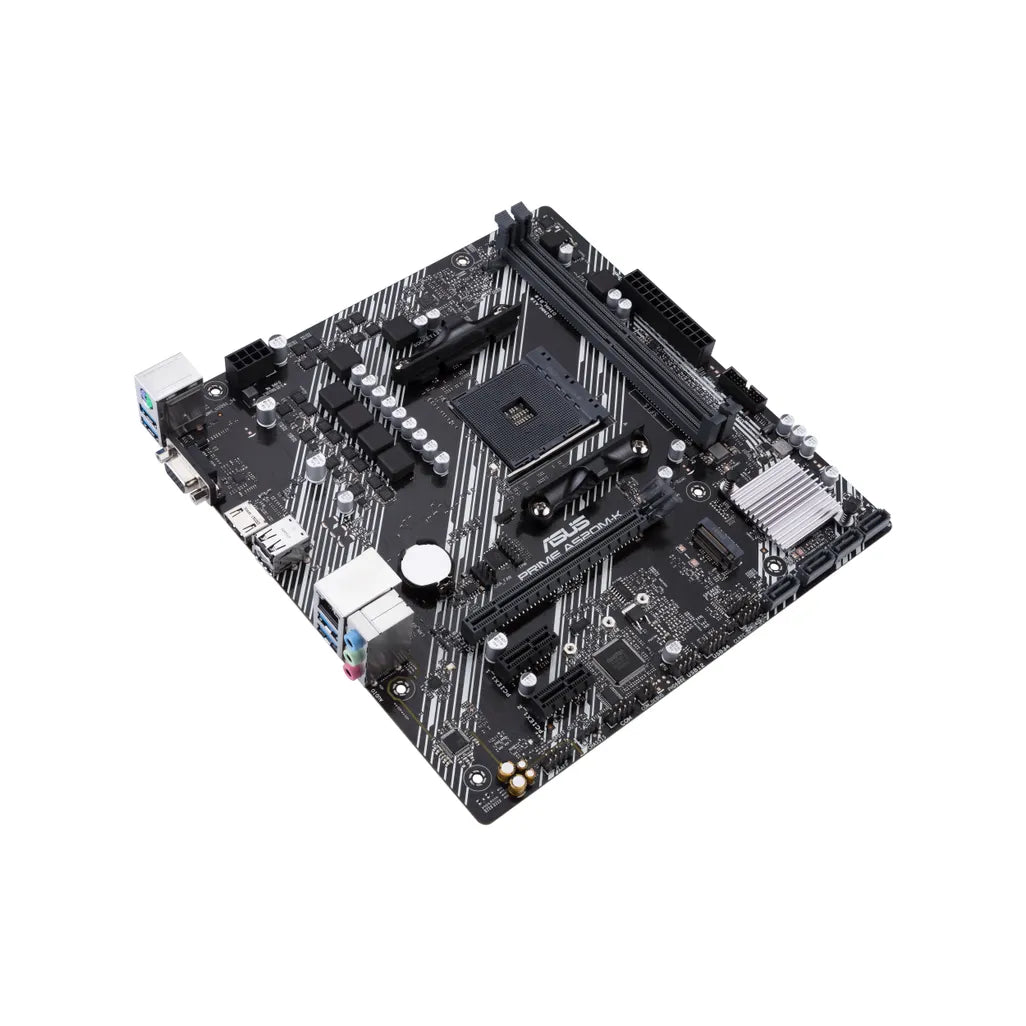 ASUS PRIME A520M-K AMD MainboardAMD A520 (Ryzen AM4) micro ATX motherboard with M.2 support, 1 Gb Ethernet, HDMI/D-Sub, SATA 6 Gbps, USB 3.2 Gen 1 Type-A AMD AMR 1299.00Asus