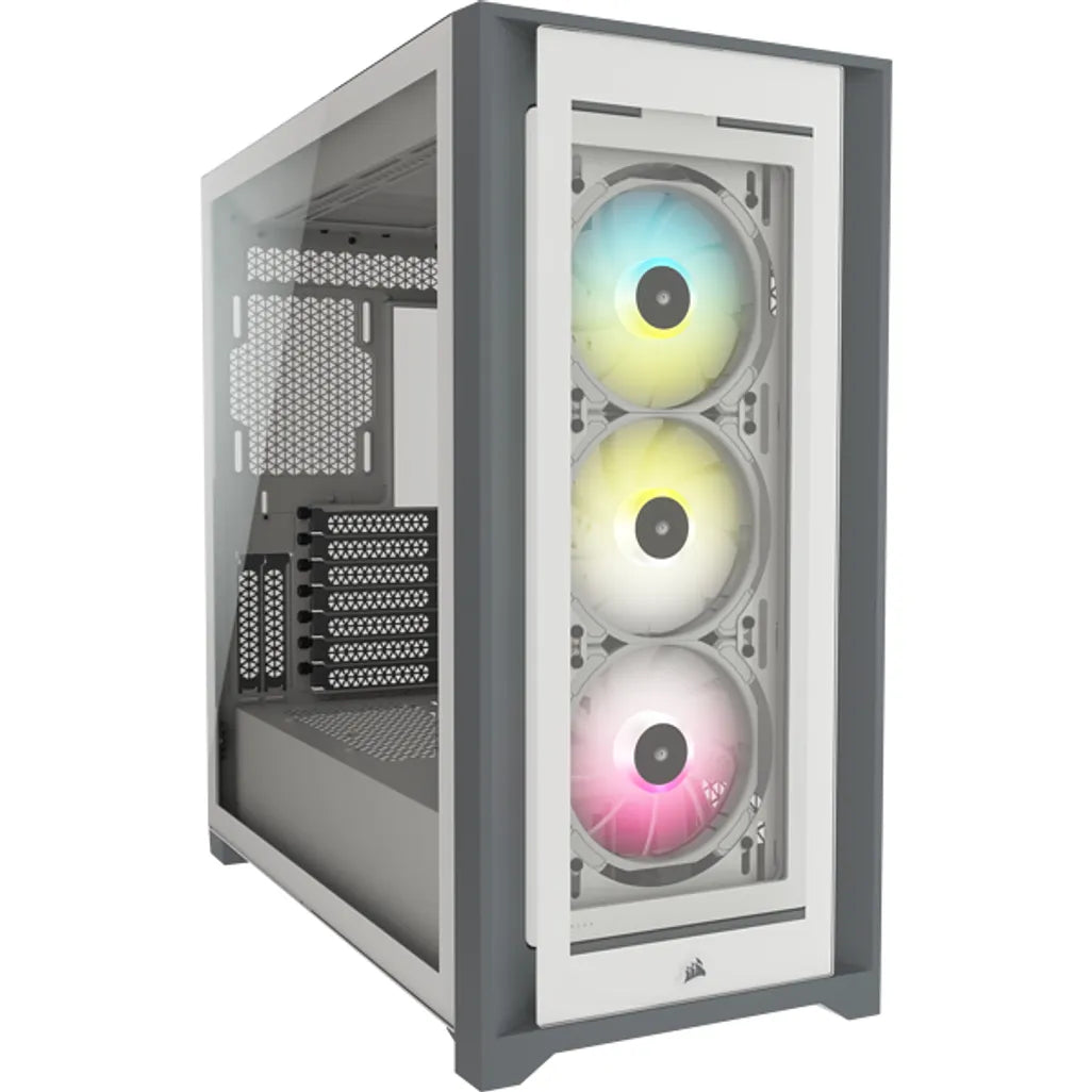 Corsair iCUE 5000X RGB, Midi Tower, PC, Plastic, Steel, Tempered glass, White, ATX,EATX,ITX, Gaming Corsair iCUE 5000X RGB, Midi Tower, PC, White, R 3599.00 Corsair