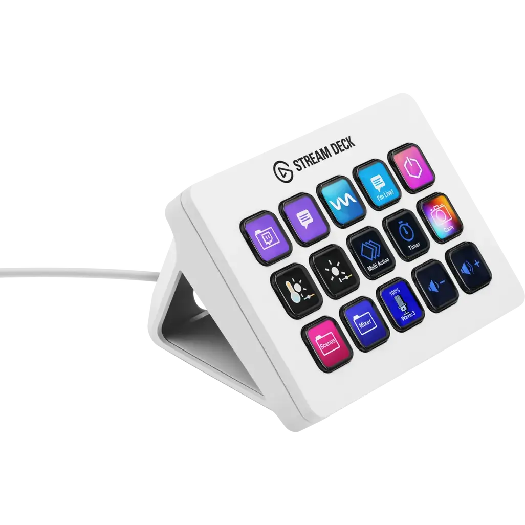 ELGATO_STREAMDECK MK2 White 10GBA9911Stream Deck features 15 customizable LCD keys to control apps and platforms. Streamline Everything Your setup is your world. R 3499.00ElgatoELGATO_STREAMDECK MK2 White 10GBA9911