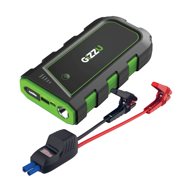 GIZZU 2000A Jump Starter 16400mAh – Black Ensure you're never stuck with a flat battery. GIZZU's 2000A Jump Starter powers up to 7L petrol or 6.5L diesel engines. Safe, smart, and portable. R 1509.00 Gizzu