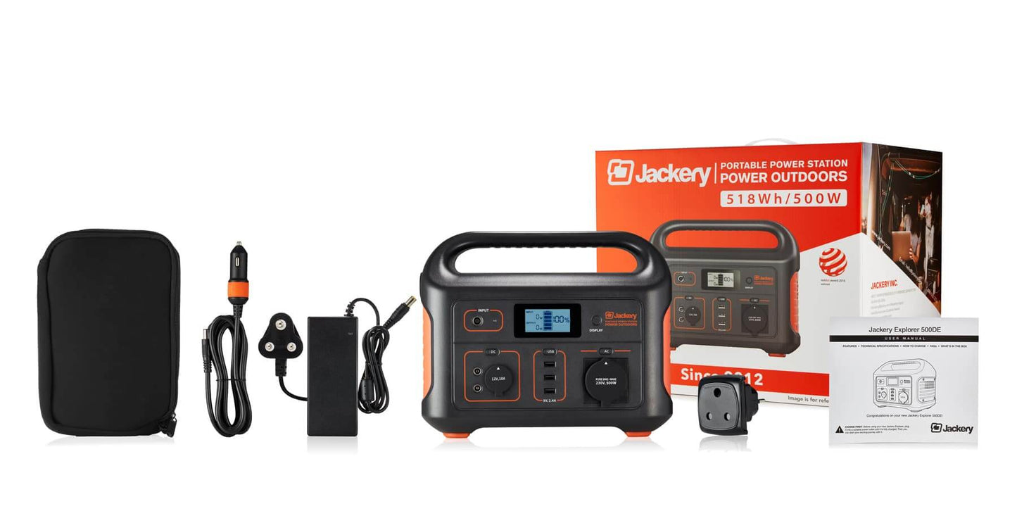 Jackery Explorer 500 Portable Power Station Power on-the-go with Jackery Explorer 500. Lightweight 518Wh capacity, 500W rated, 1000W surge power. Perfect for outdoor adventures. R 6609.00 Jackery