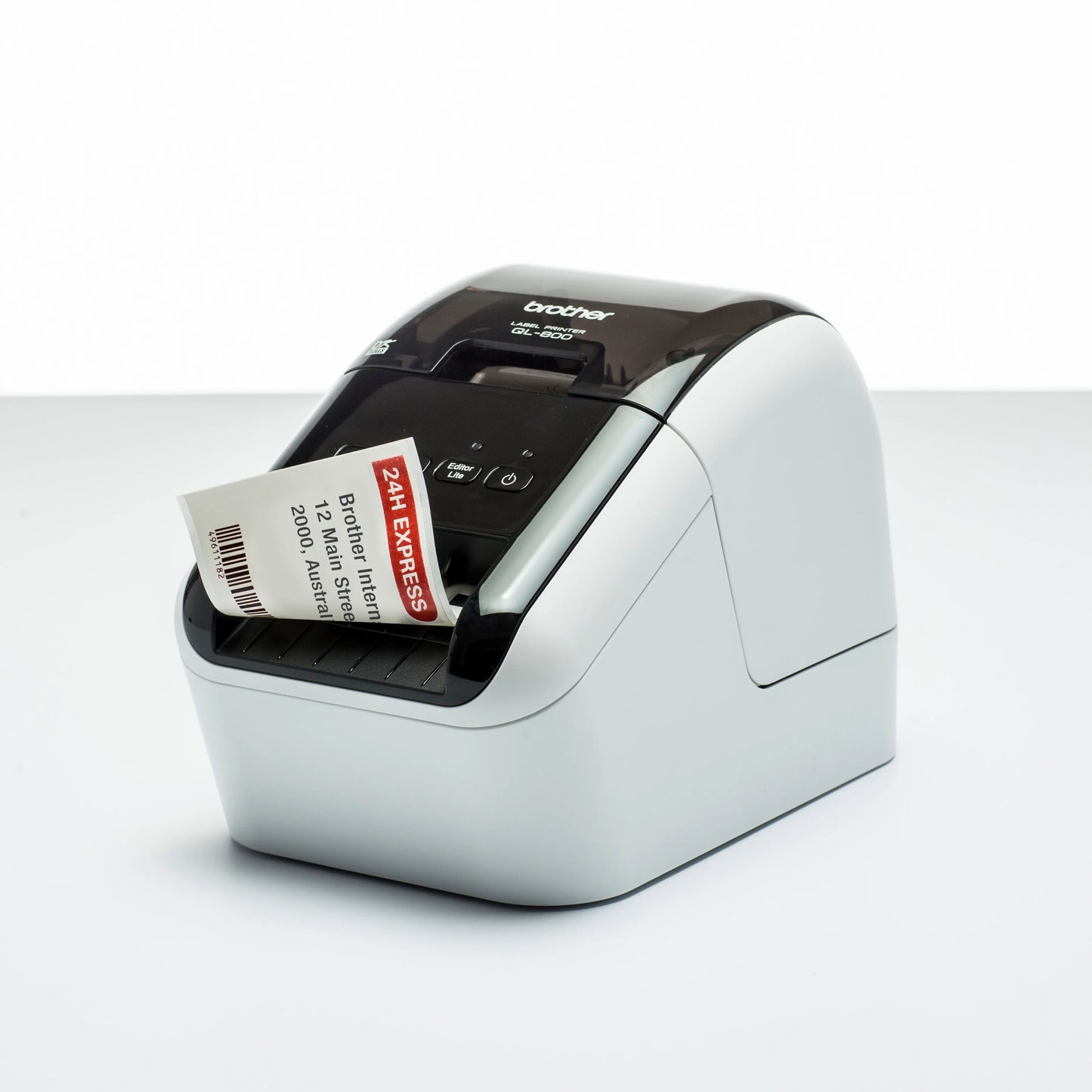 Brother QL800 Label printer, USB, 62mm Wide; Print black & red text. Three Year Carry-in warranty