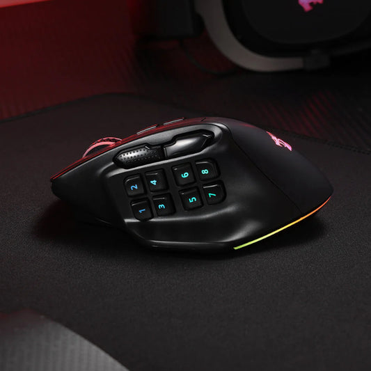 REDRAGON Aatrox Wireless 6200DP RGB MMO Gaming Mouse – Black Get an edge in gaming with the Redragon M811 PRO AATROX MMO Gaming Mouse. Featuring 15 programmable buttons for a fully customizable MMO-ready gaming experience Redragon R 999.00