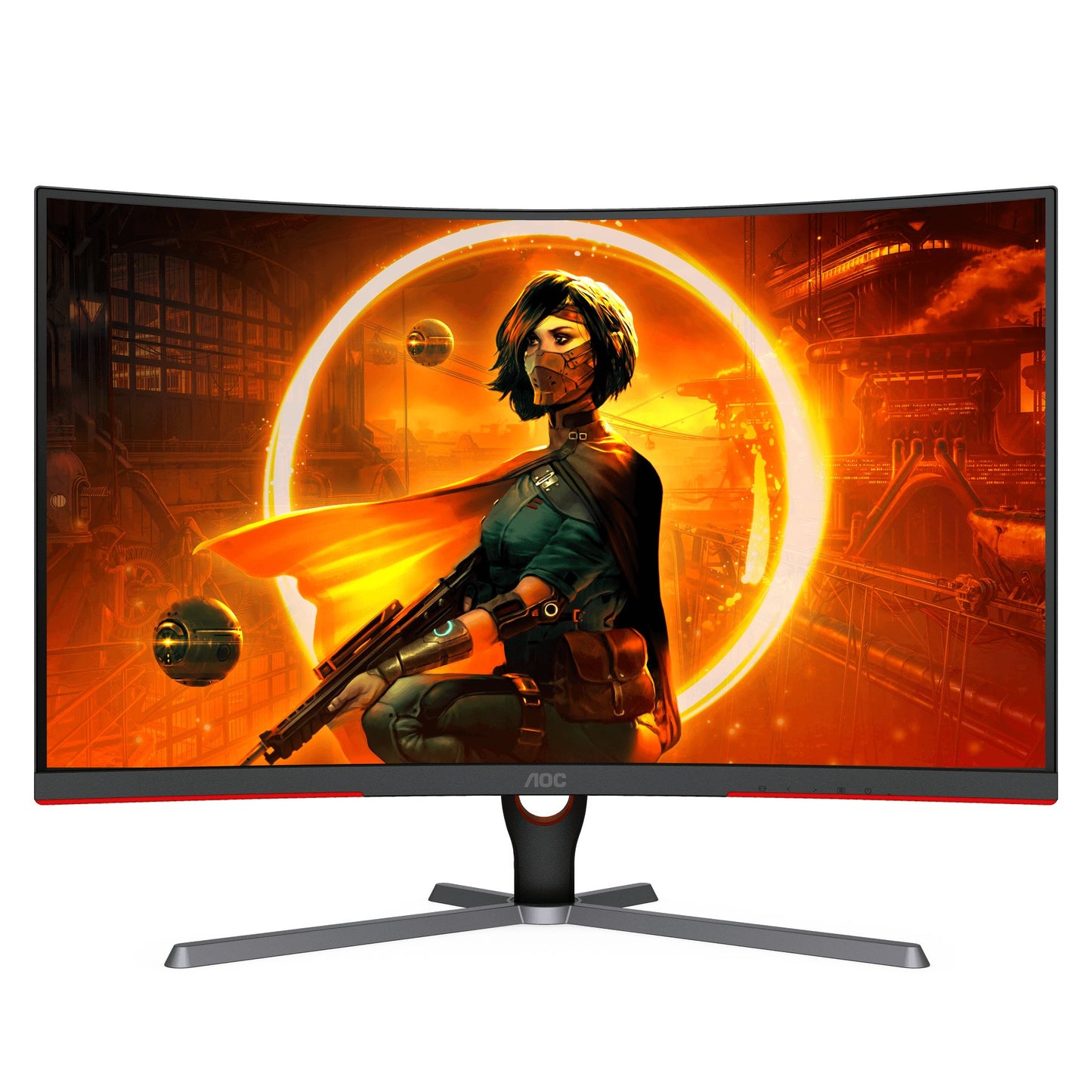 AOC CQ32G3SE Gaming Monitor|Curved 32 inch|VA QHD 2560x1440 165Hz|1ms|HDMI DP|VESA|Flicker Free;|Low Blue Mode| FreeSync Premium - hereUR