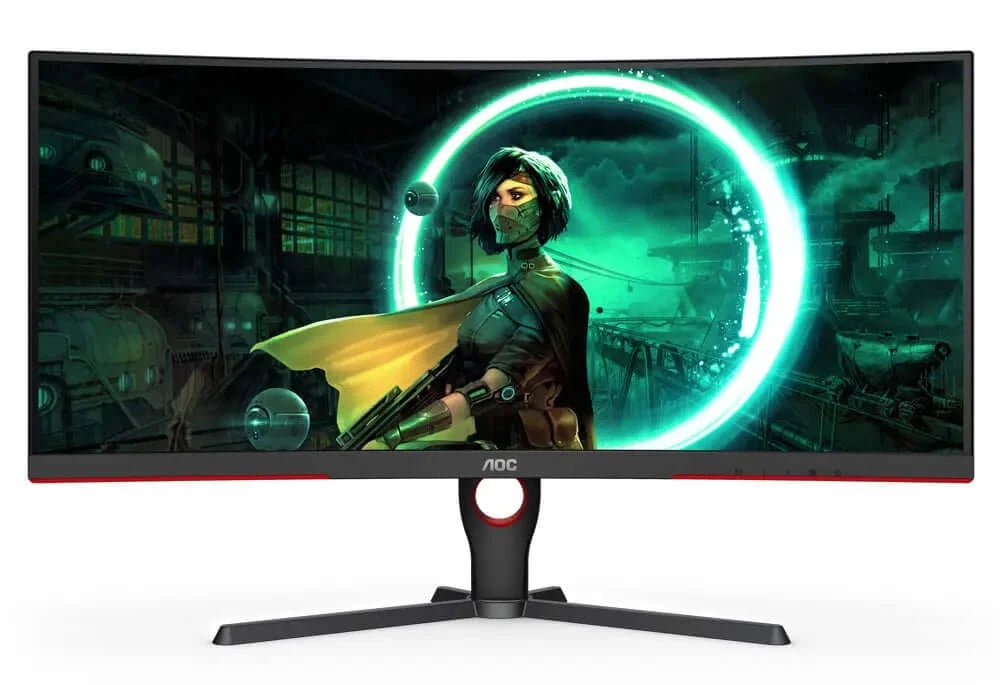 AOC CQ32G3SE Gaming Monitor|Curved 32 inch|VA QHD 2560x1440 165Hz|1ms|HDMI DP|VESA|Flicker Free;|Low Blue Mode| FreeSync Premium - hereUR