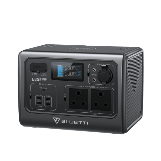 BLUETTI EB55 Portable Power Station | 700W 537Wh 700W AC Pure Sine Wave Inverter (1,400W Surge) 537Wh PREMIUM LiFePO4 BATTERY LiFePO4 Battery with 2,500+ Life Cycles to 80% 11 Outputs For Multiple Devices R 5939.00 Bluetti