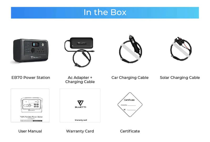 BLUETTI EB70 Portable Power Station | 1,000W 716Wh Massive 716Wh capacity and 1000W rated wattage The ultra-stable LiFePO4 battery chemistry,2500+ life cycles R 6859.00 Bluetti