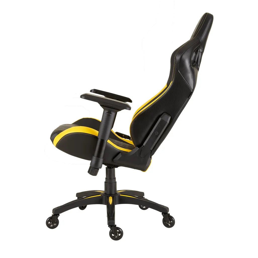 Corsair T1 RACE Gaming Chair — Black/Yellow Elevate your gaming with the Corsair T1 RACE Chair, designed for comfort and style inspired by motorsport seats. Perfect for long sessions. R 4239.00 Corsair