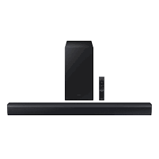 SAMSUNG WIRELESS SOUNDBAR, 2.1CH / 300W, NIGHT/VOICE EQ Experience immersive audio with the Samsung Wireless Soundbar. Features 2.1CH, 300W, Night/Voice EQ, Bluetooth TV Connection, and a 6.5” Wireless Subwoofer. R 3559.00 Samsung