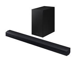 SAMSUNG WIRELESS SOUNDBAR, 2.1CH / 300W, NIGHT/VOICE EQ Experience immersive audio with the Samsung Wireless Soundbar. Features 2.1CH, 300W, Night/Voice EQ, Bluetooth TV Connection, and a 6.5” Wireless Subwoofer. R 3559.00 Samsung