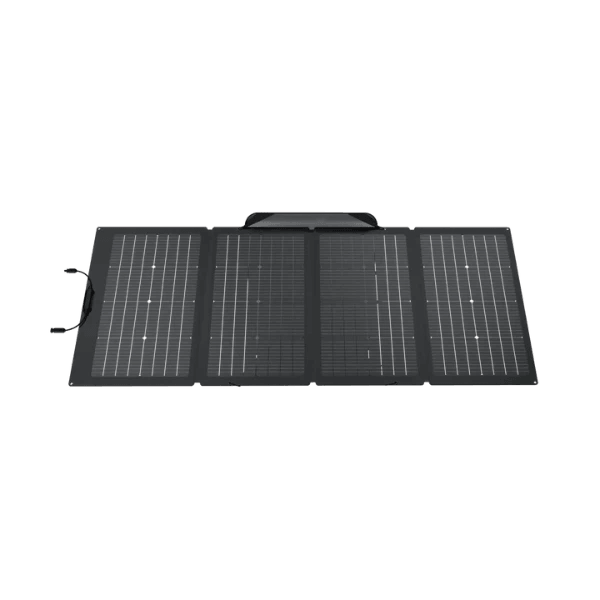 ECOFLOW 220W BI - FACIAL PORTABLE SOLAR PANEL Collect more energy with a two - in - one bifacial design Self - supporting with an adjustable angle - hereUR