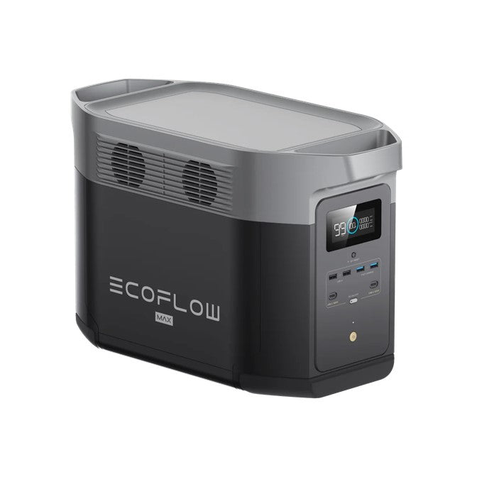 ECOFLOW DELTA MAX 1600 Portable Power Station - 2000W Output; 1612Wh Battery; 800W Solar - Int Socket - hereUR