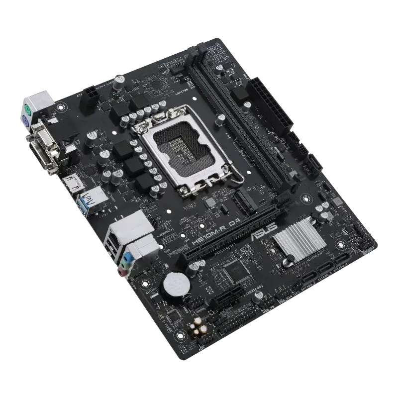 ASUS PRIME H610M-R D4-SI MainboardIntel® H610 (LGA 1700) mic-ATX motherboard with DDR4, PCIe 4.0, M.2 slot, Realtek 1 Gb Ethernet, HDMI®,D-Sub, DVI, USB 3.2 Gen 1 ports, SATA 6 GbpsR 1899.00Asus