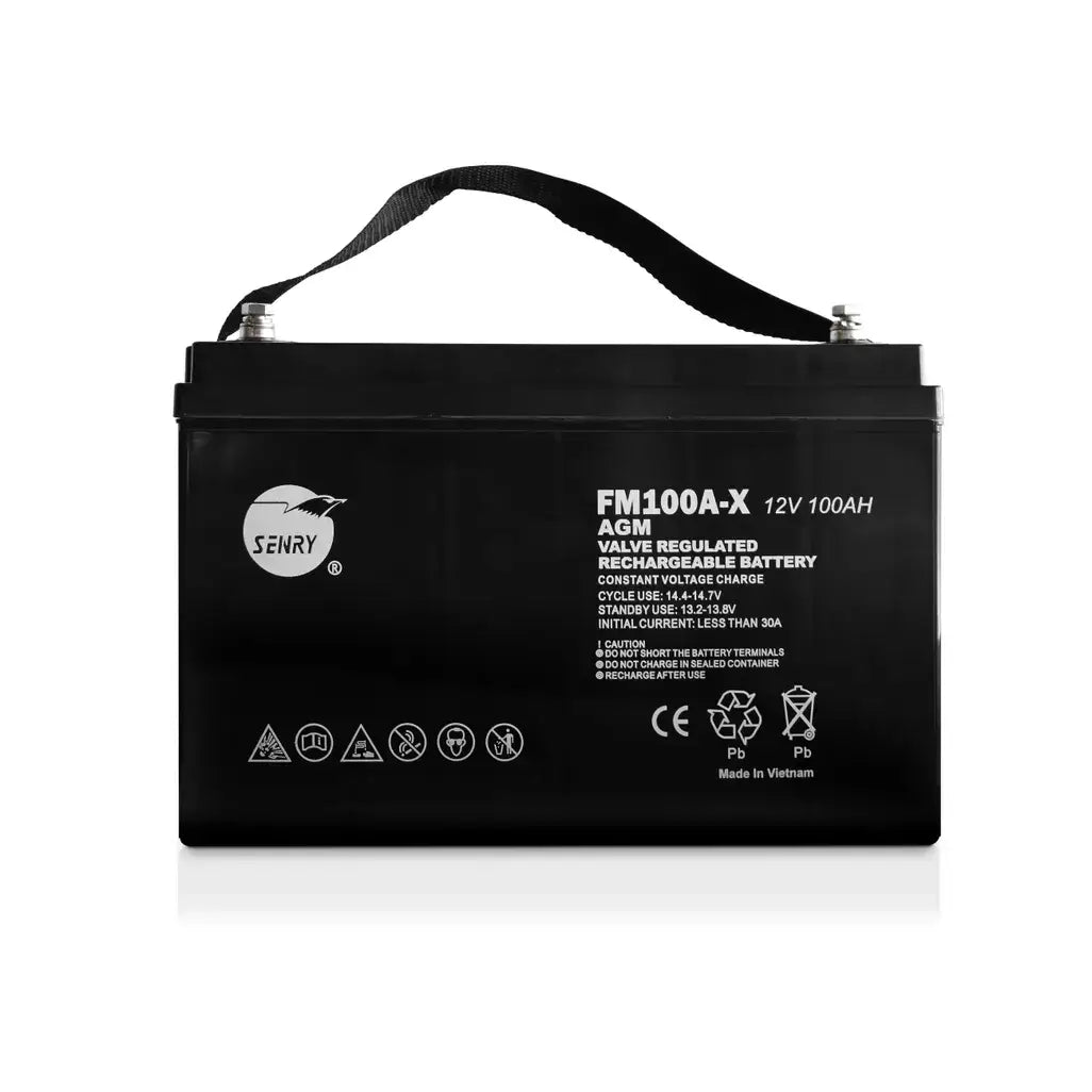 RCT SENRY 6FM100A-X 100Ah DEEP CYCLE AGM BATTERIES Optimize power with RCT SENRY 6FM100A-X, a 12V 100Ah deep cycle AGM battery for lasting and reliable energy storage solutions. R 2420.00 RCT