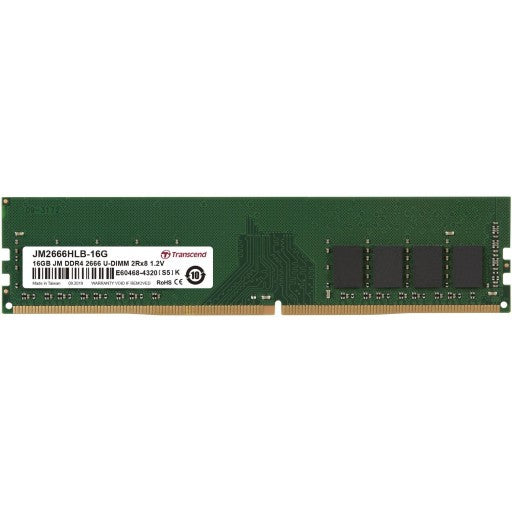 Transcend JetRam 16GB DDR4-2666 MHz 288-pin DIMMUpgrade your PC with Transcend JetRam 16GB DDR4-2666 memory. High compatibility and reliability at an attractive price. Ideal for seamless data transmission.R 709.00Transcend